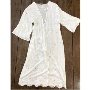White Swim Cover-Up- Lace Inlet
